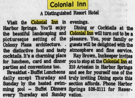 Colonial Inn - Aug 1970 Ad (newer photo)